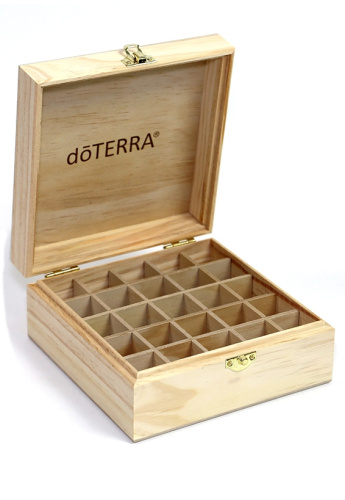 dōTERRA Logo Engraved Wooden Box / Деревянная шкатулка, для хранения масел, 15,3 х 16 х 7.5 см